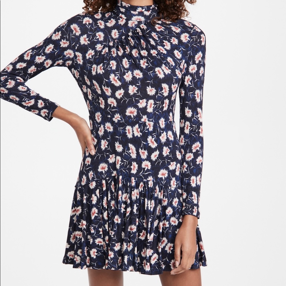 Rebecca Taylor Floral Turtleneck Dress